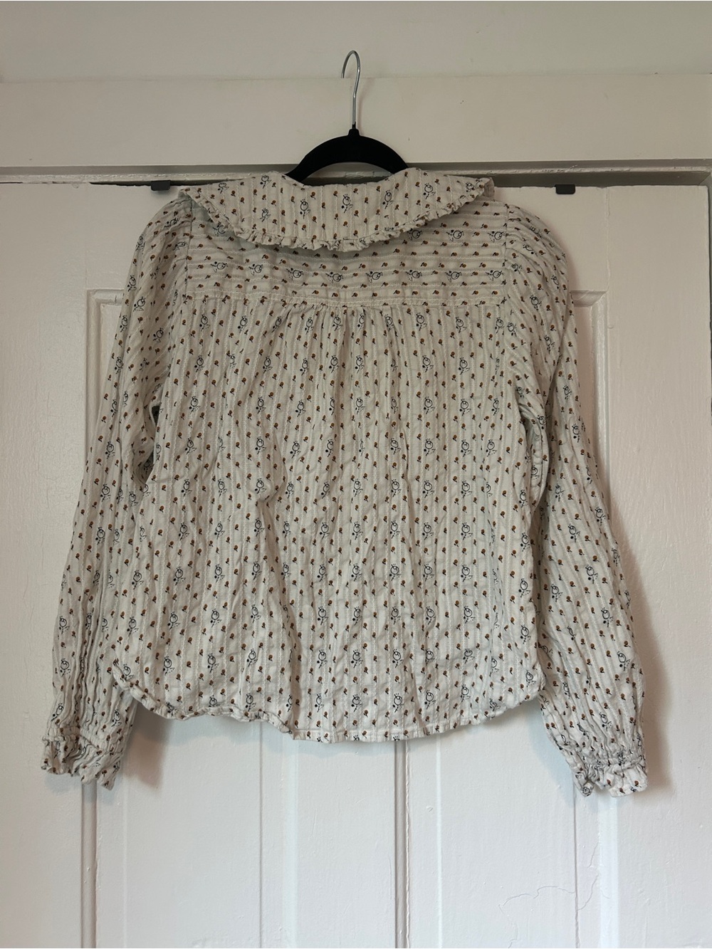 The Keira Collared Button-Front Blouse by Pilcro Peter Pan Collar Size M - Picture 6 of 8